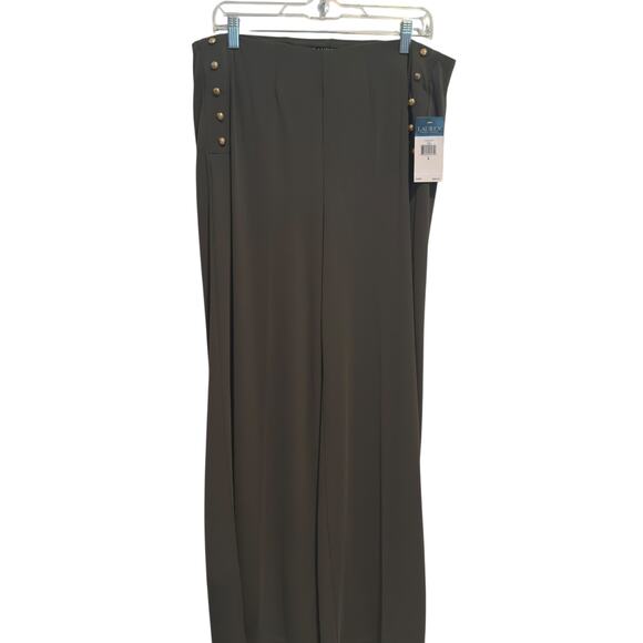 Lauren Ralph Lauren Slinky Pull On Wide Leg Dress Pants Women's Size Large - Picture 3 of 8
